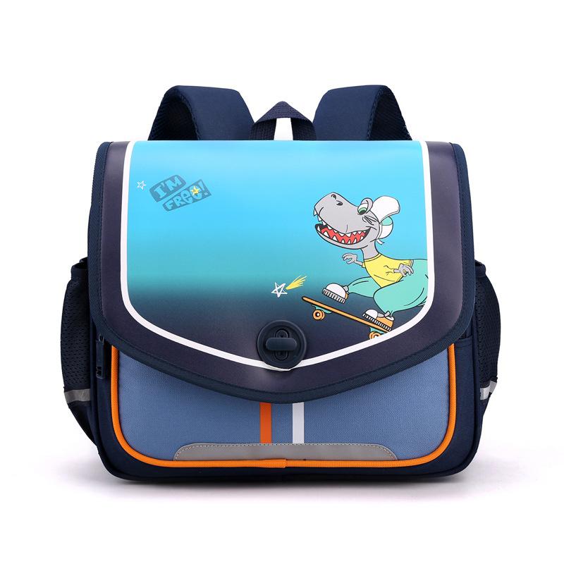 Mochila escolar primaria para hombres y mujeres, mochila horizontal con tapa, ligera, de gran capacidad, para niños