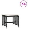 VidaXL Lot de 4 Tabourets de Jardin avec Coussins, Chaises de Patio, Sièges de Terrasse, Meubles d'Extérieur Arrière-cour, 365048