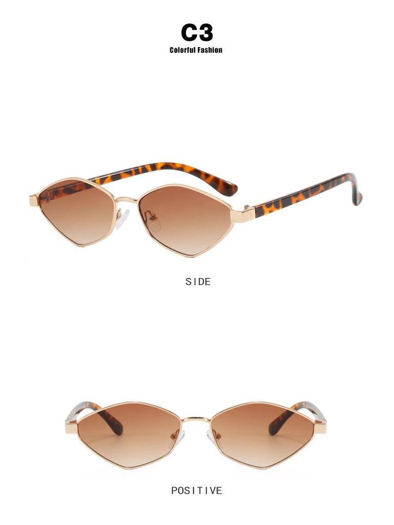 2024 High-End Small Frame Rhombus Cat Eye Polygon Sunglasses