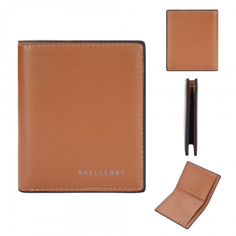 Wallet Men's Short European American Business Thin Two Fold Retro Vertical Soft
