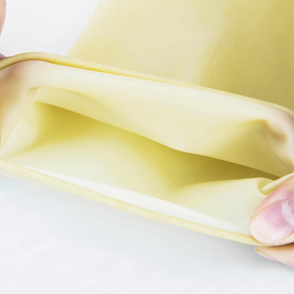 Geschirrspülhandschuhe aus Gummi-Latex, Verdickt, Verlängert, Baumwollfutter, Beständig gegen Starke Säuren, Laugen, Öl