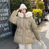 Women’s Midi Hooded Windproof Thicken Warm Winter Jacket With Big Fur Collar