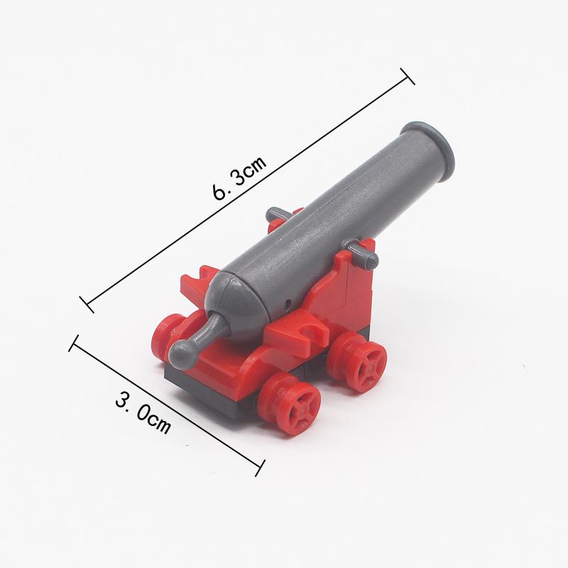 Medieval Military Cannon Small Particle Soldier Figurine Building Block Pirate Ship Artillery Scene Ornament Toy