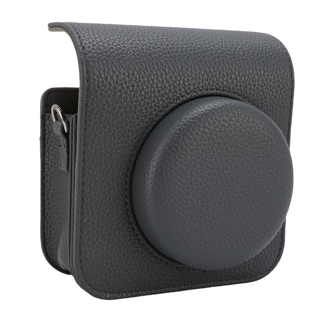 Protective Case Fit for Mini41 Instant Camera Litchi Pattern PU Leather Magnetic Flip Lid Retro Camera Bag with