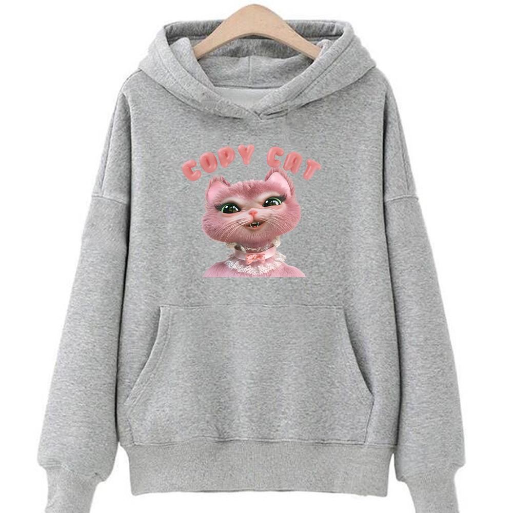 

Melanie Martinez Copy Cat Cartoon Print Hoodies Kawaii Harajuku Fashion Clothing Women Men Long Sleeve Loose Sweatshirt Pullover Anime Hoodies XS серый