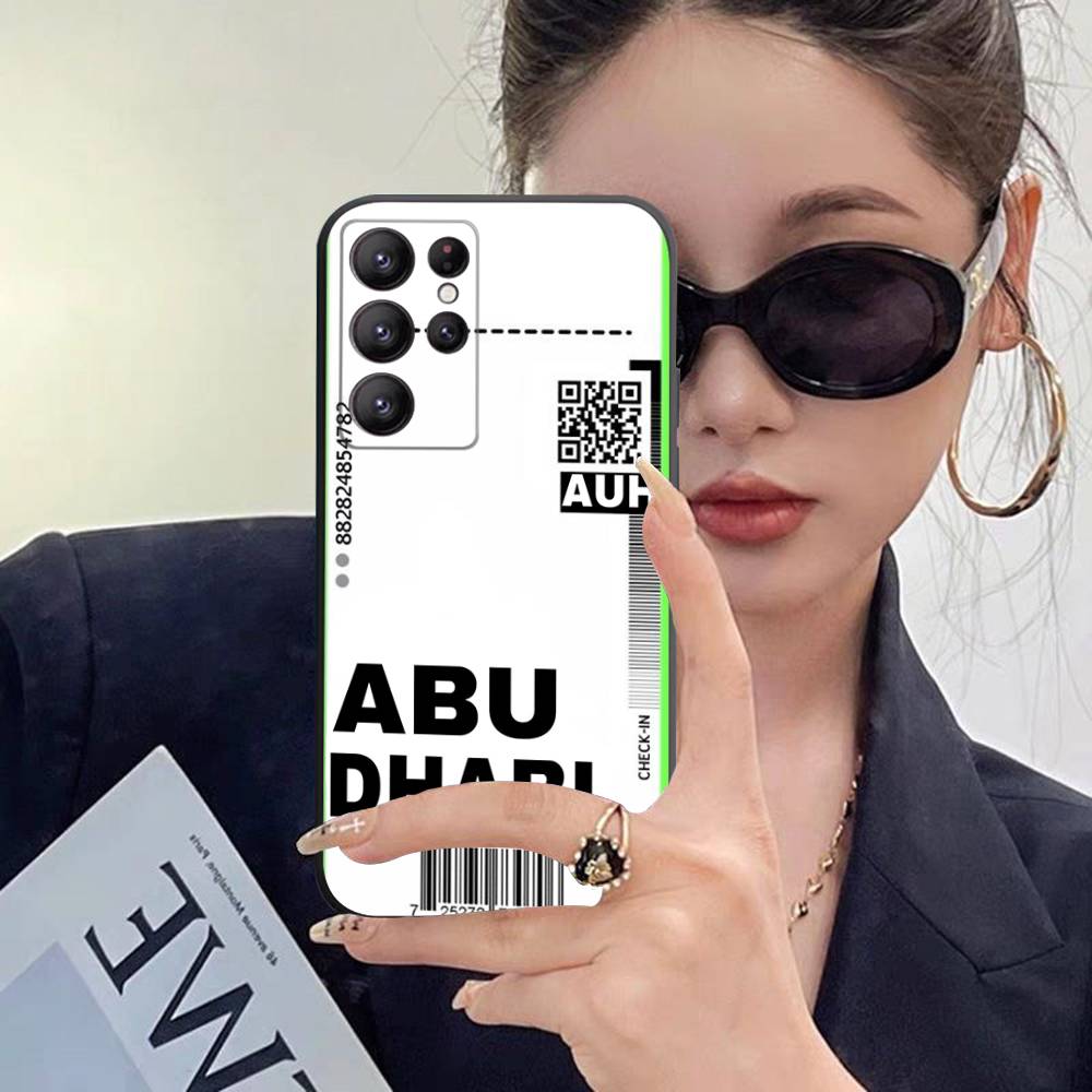 Funny World City Tourist Ticket Label Case For Samsung Galaxy Case S25 S23 S22 S21 S30 S20 S10 Ultra Plus FE TPU Soft Cover