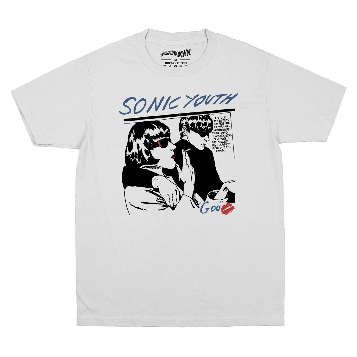 Sonic Youth TShirt Goo ExperiUnisextal Grunge Pixies Band White Unisexs Clothing Short Sleeves Summer Cotton Gift Printed Shirt S