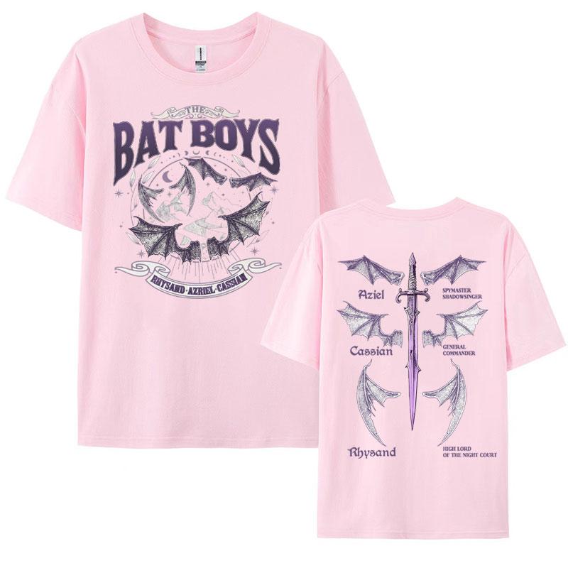 The Bat Boys Double Sided Graphic T Shirt Rhysand Cassian Azriel Apparel Tshirts Men Women Fashion Vintage Oversized Y2k T-shirt