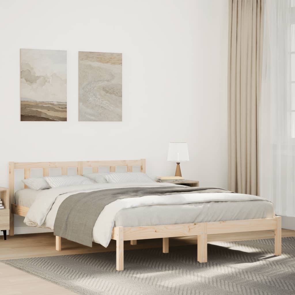 Vidaxl Dłuższe Łóżko Bez Materaca, 140X220 Cm, Lite Drewno Sosnowe