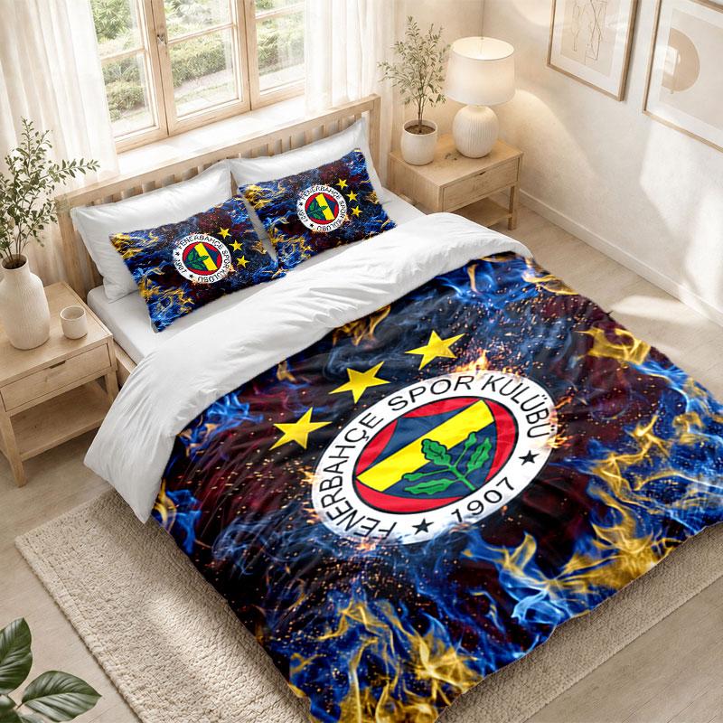 Bedding Set 1 Duvet Cover 2 Pillowcases Fenerbahçe FC Print Bedroom Home Decoration