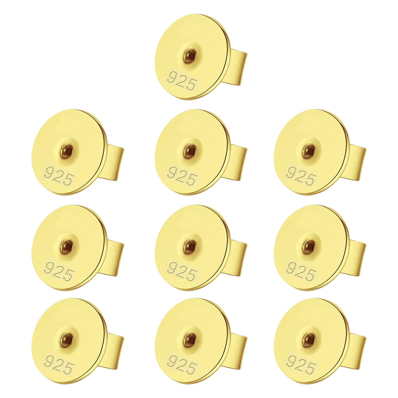 

10 шт. Металлические заглушки для сережек, надежные застежки-гвоздики для ушей, аксессуары для сережек-застежек для любителей ювелирных изделий 6