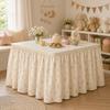 Pastoral Grid Party Decor Table Skirt Home Living Room Dustproof Dining Tables Cafe Dessert Table Background Table Surround