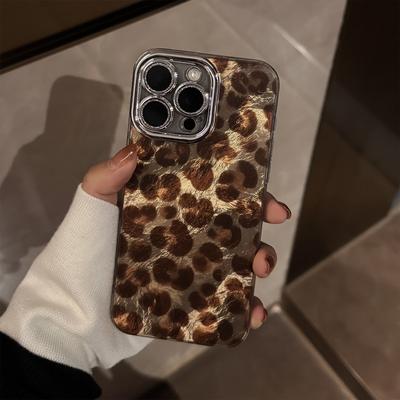 Luxury Leopard Print Phone Case For iPhone 16 15 14 13 12 11 Pro Max X XS Max 7 8 Plus SE Lens Protection Shockproof Cover