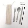 Titanium Tableware Set Outdoor Household Frosted Knife and Fork Spoon Chopsticks Travel Camping Portable Knife and Fork Set