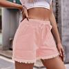 Women Stretch Denim Shorts Ripped Frayed Hem Cowgirl Shorts