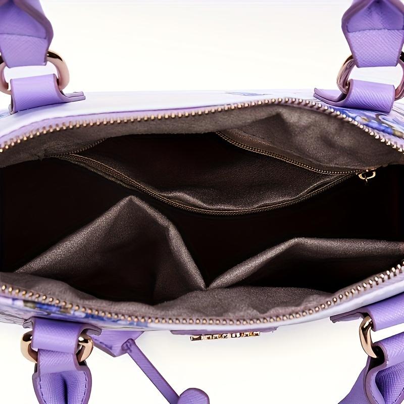 Small Floral Print Top Handle Bag Ladies Elegant Crossbody Boston Bag Women's Fashion Handbag Shoulder Bag Purse