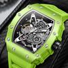 ONOLA Top-Marke Buntes Gehäuse Automatische Uhr Lustiger Grüner Sport-Silikonarmband Leuchtend Wasserdicht Mechanische Uhr für Herren