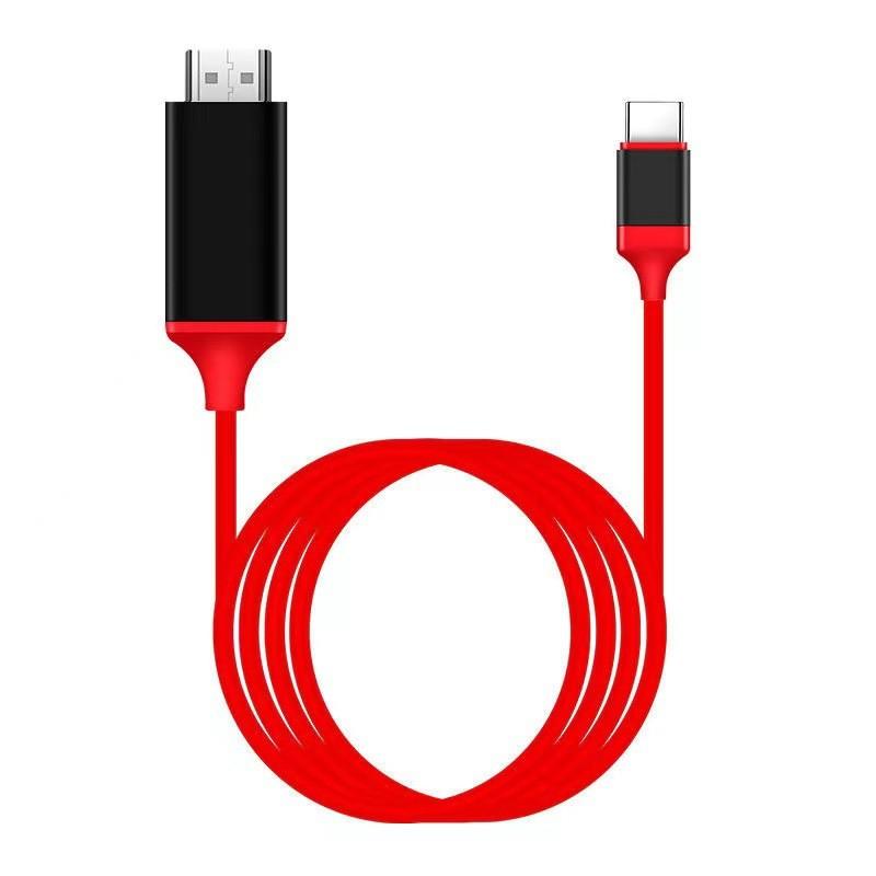

USB C HDMI Cable Type C To HDMI Adapter Home Office HDMI-Compatible Converter 6FT 1080P HD TV Cable For Phones Samsung Galaxy червоний