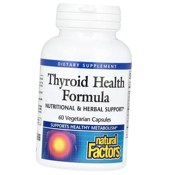 Здоровье щитовидной железы, Thyroid Health Formula, Natural Factors  60вегкапс (36406041)