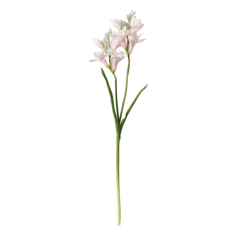 Realistic Simulation PU Freesia Flower With Bendable Iron Wire Stems Artificial Flower for Wedding Party Decoration