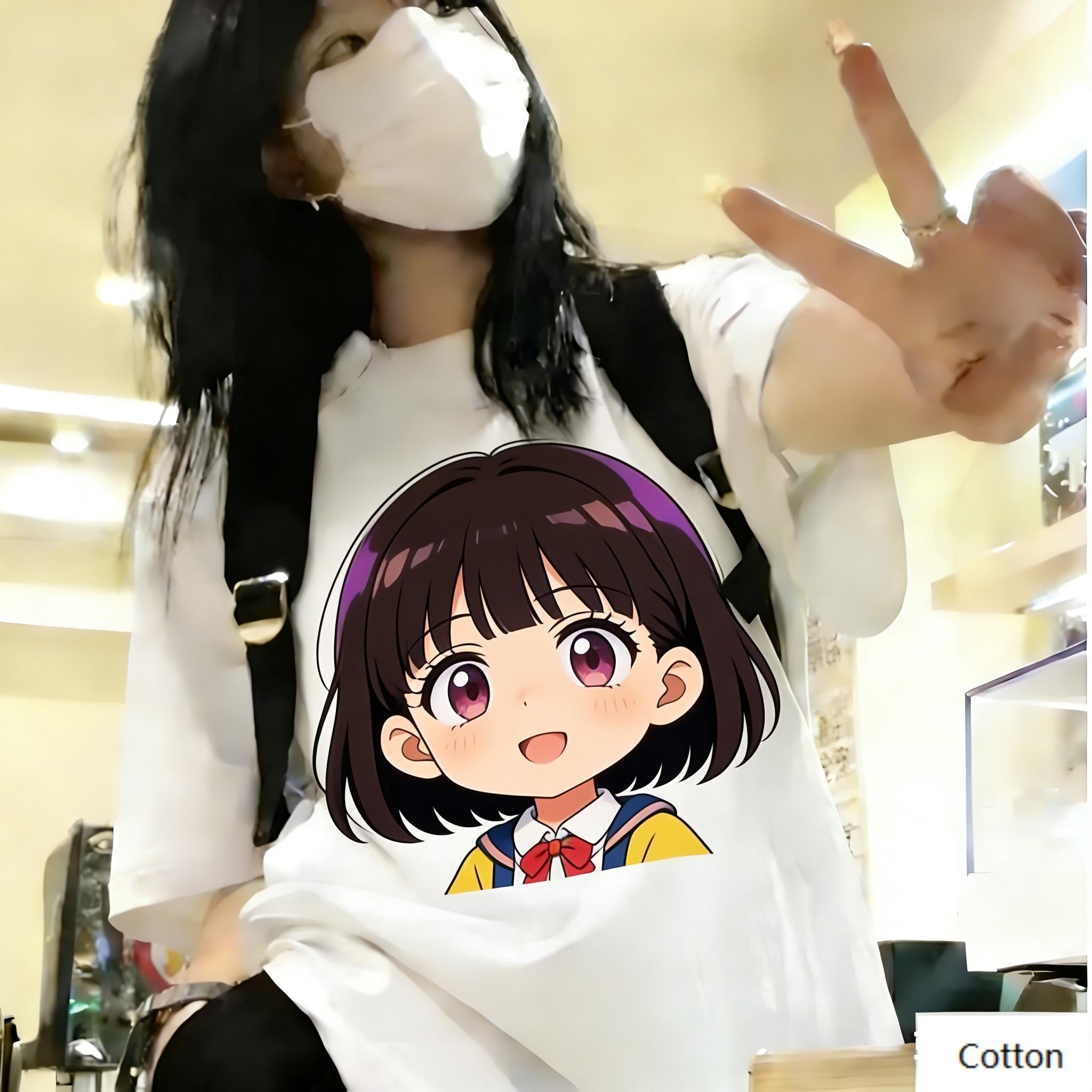 

Sweet Style Unisex Cotton TShirt Featuring Cute Anime JK Girl Design Japanese Kawaii Style Top for Trendy Individuals 4XL