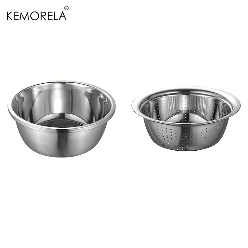 

2/3 ШТ. Миска з нержавіючої сталі Багатофункціональна кухонна мийка для миття фруктів та овочів Змішування Зціджування Подрібнення
