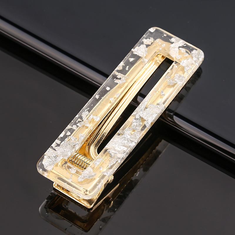 Fashion Korea Hair Clips for Girls Leopard Marble Textured Geometric Hollow Acrylic Hair Clip Hairclip Hair Clips Women Headwear