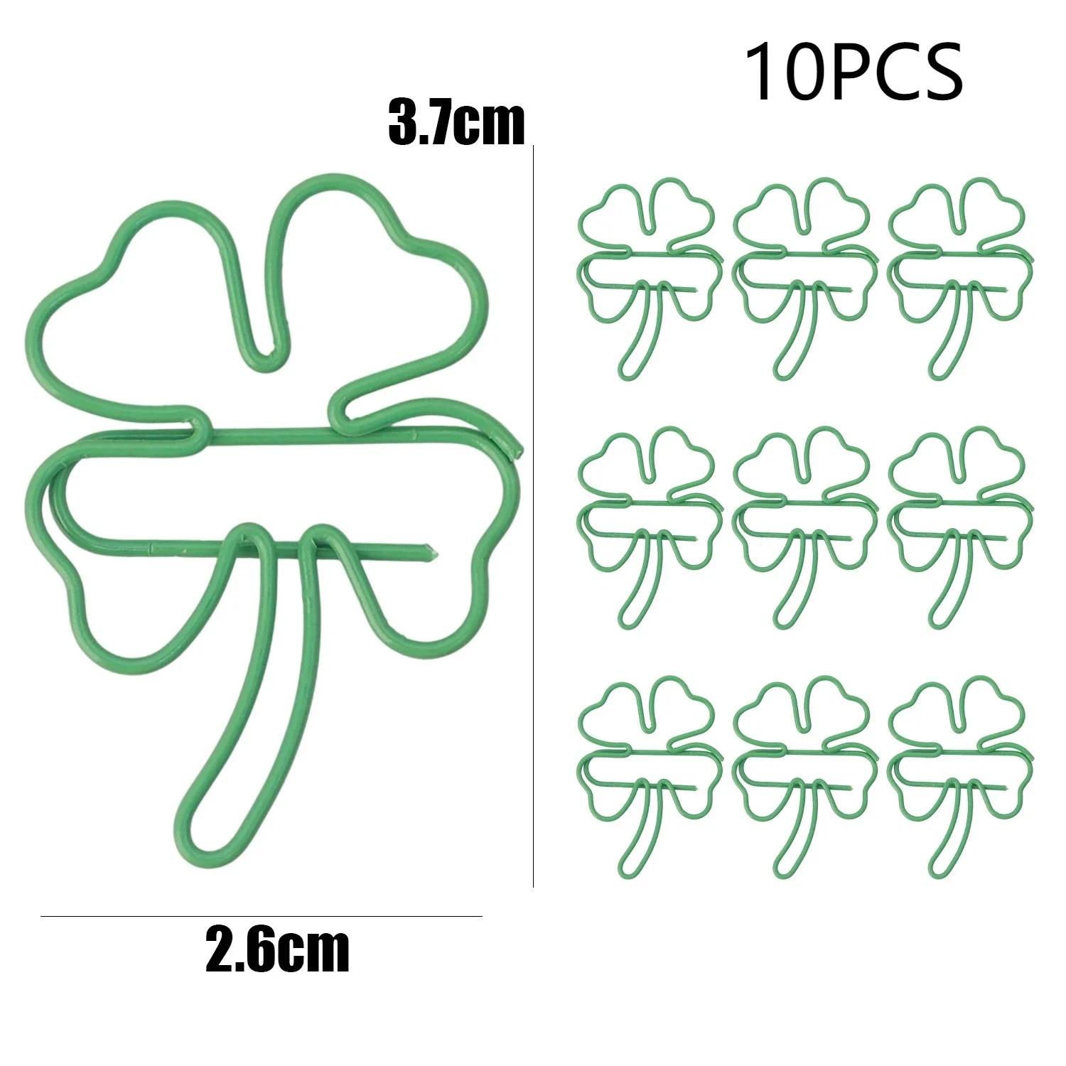 

10-50PCS Cute Lucky Four-Leaf Clovers Paper Clips Metal Paperclips For Bookmarks Notes Photos Organizer Clips Binding Clamp