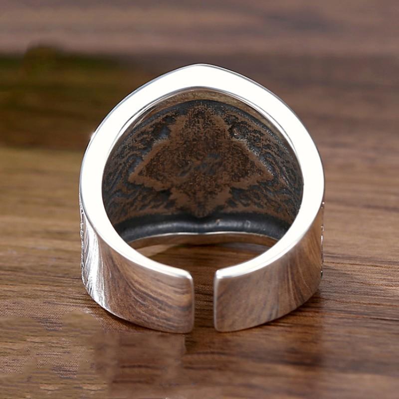 New Retro Cross Vajra Ring Men's Trendy Hip-hop Retro Style Single Ring Jewelry
