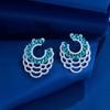 Needle French Light Luxury C-Shaped Geometric Earrings Daily Temperament Lace Zircon Earrings Stud Earrings