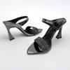 2025 New Fashion Rhinestone Sexy Outer Wear High-heeled Sandals Horseshoe Heel Pointed Open-toed Temperament Women's Sexy Sandals