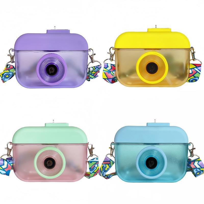 Creative Kids' Camera Straw Cup: Portable, Cute, Outdoor Juice & Water Bottle with Strap