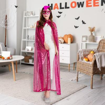 Yousheng Dámska dlhá flitrovaná pláštenka na Halloweensku Sequinový plášť Kostým Plná dĺžka Čarodejnícka Cosplay róba na hranie rolí Scénické vystúpenia