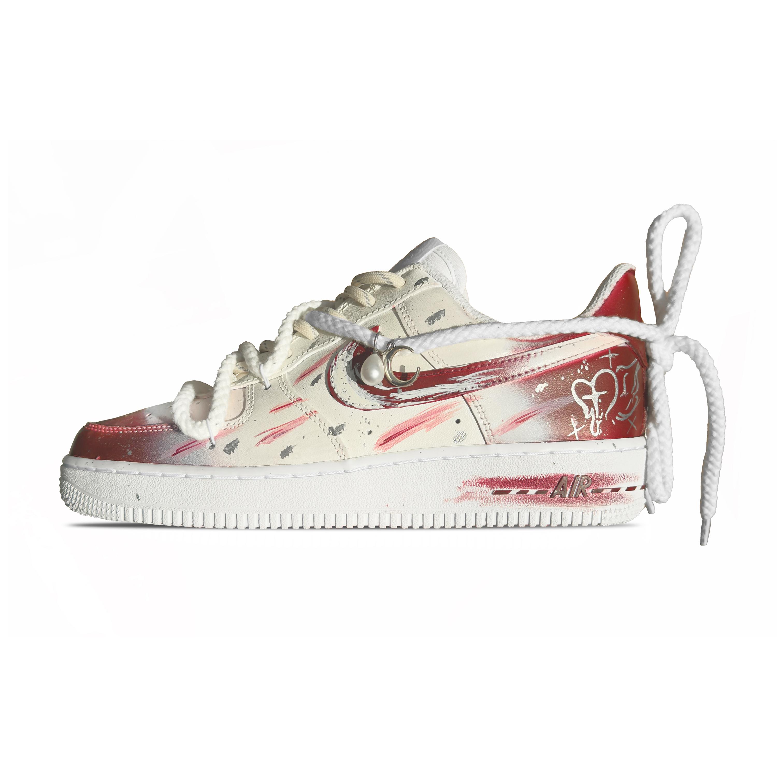 

Nike Air Force 1 Cinnabar Memory Wear resistant And Lightweight Low top Skateboard Shoes Women s Beige White Red DD8959-100(team1555-) 38.5