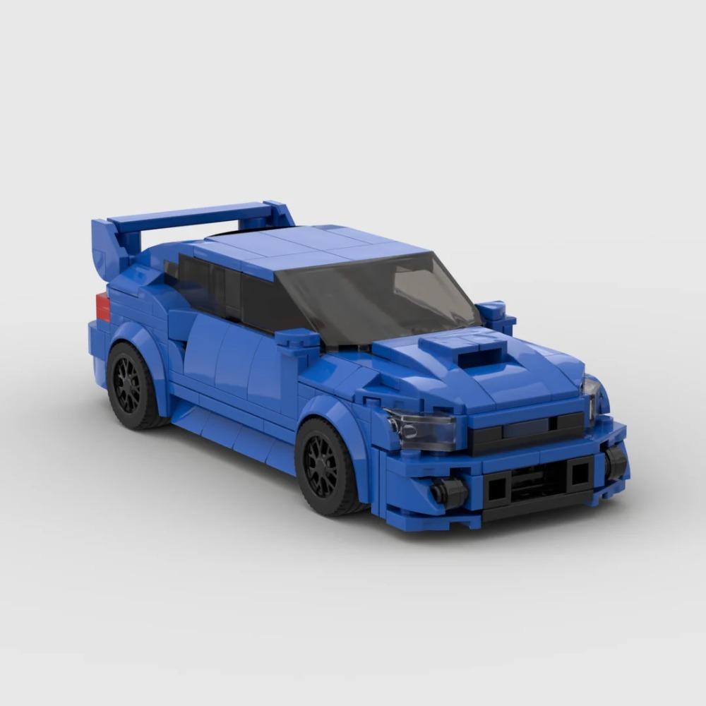MOC Subaru WRX STI 303 Teile Rennsportwagen Fahrzeug Rennfahrer Bausteine Stein Kreative Garage Spielzeug für Jungen