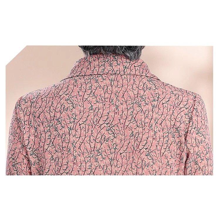 Grandma Spring Shirt Three-quarter Sleeves Blouse for Elderly Women Summer Casual Top