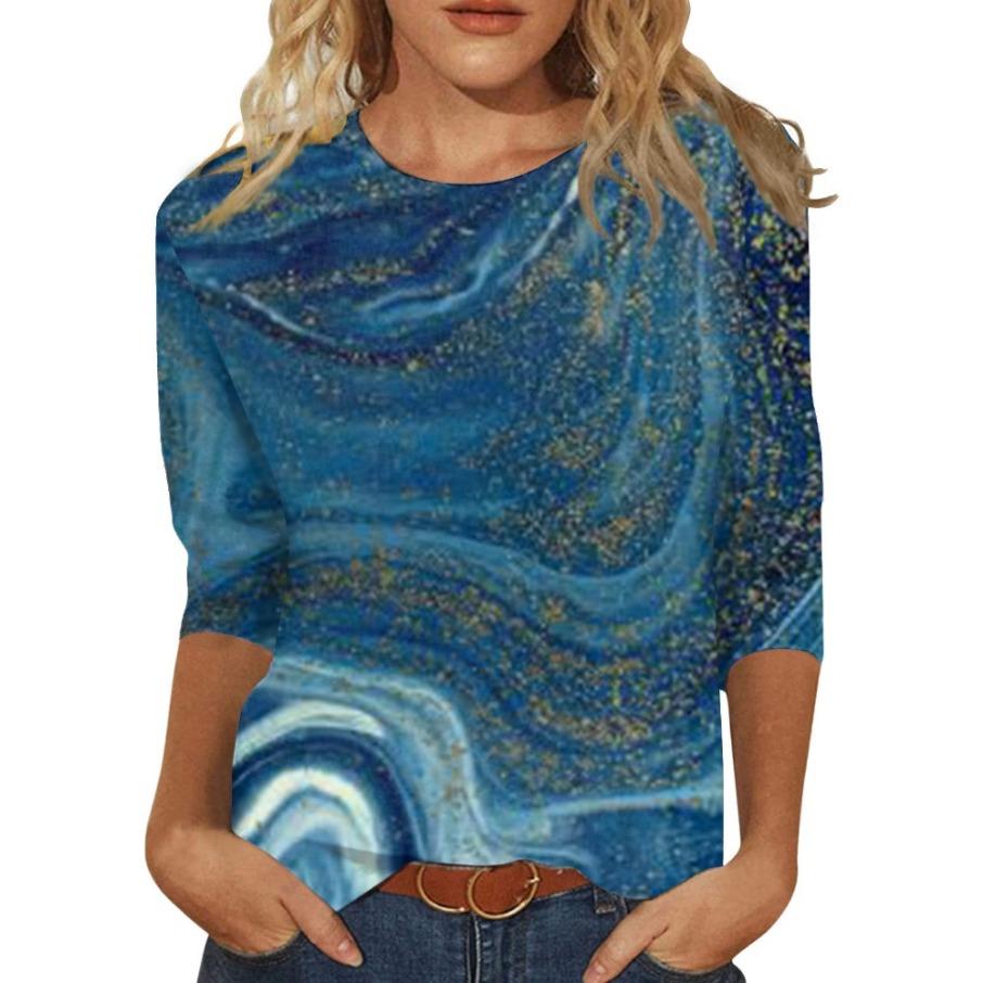 Graffiti Design 3D Digital Printing Women's Casual Fashion Round Neck Long Sleeve T-shirt