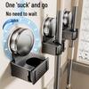 Danle Punch-Free Suction Cup Mop & Broom Holder