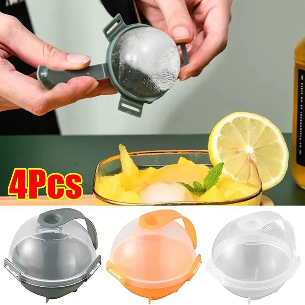 

4Pcs Plastic Ice Cube Mold 5cm Ice Mould for Bar Tool Kitchen Gadget Accessories 4Pcs Orange