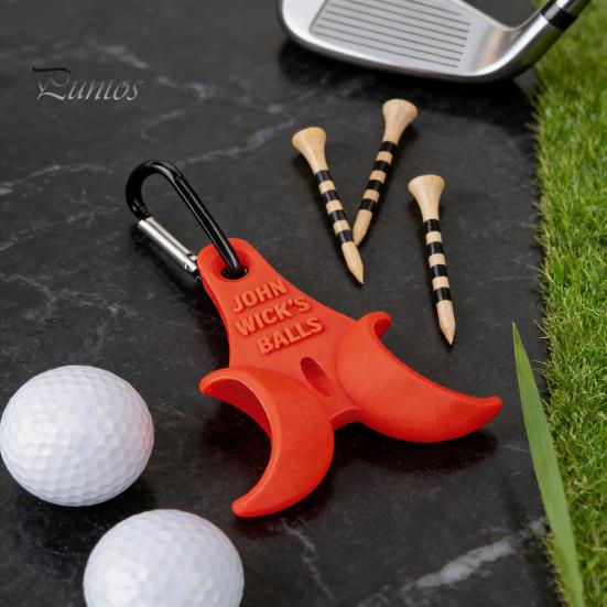 Portable Golf Ball Holder 3D Printed with Clip Holds 2 Balls Tees Carrier Organizer Storage Rack Accessories Men Women Golfer Gift Durable