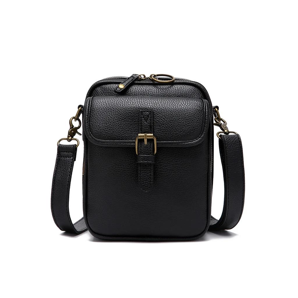 Vintage Torebka na ramię z 10 przegródkami blokującymi RFID, dwuwarstwowa, duża pojemność, torba crossbody, damska, antykradzieżowa, listonoszka