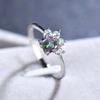 Cute Silver Color Cat Claw Zircon Ring Ladies Adjustable Ring for Ladies Party Birthday Female Rings with Colorful Love Cz