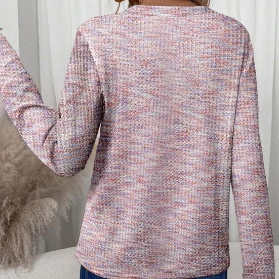 Women Tops V-Neck Long Sleeve Soft Stretchy Loose Fit Pullover Tops Spring Autumn Commuting Style Shirt Vacation Office Wear