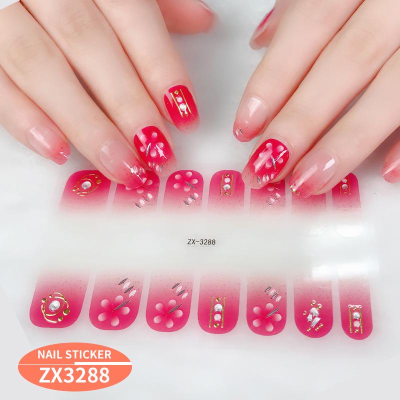 ZX 3D Gel Nail Polish Stickers: Easy-to-Use, Safe, and Healthy Imitation Diamond Adhesive for Stunning Nail Art.