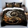 "Dragon Yin-Yang Trio Set Art" Kid'S And Adults' Bedroom Decor, Exquisite Three-Piece Bedding Set Gift
