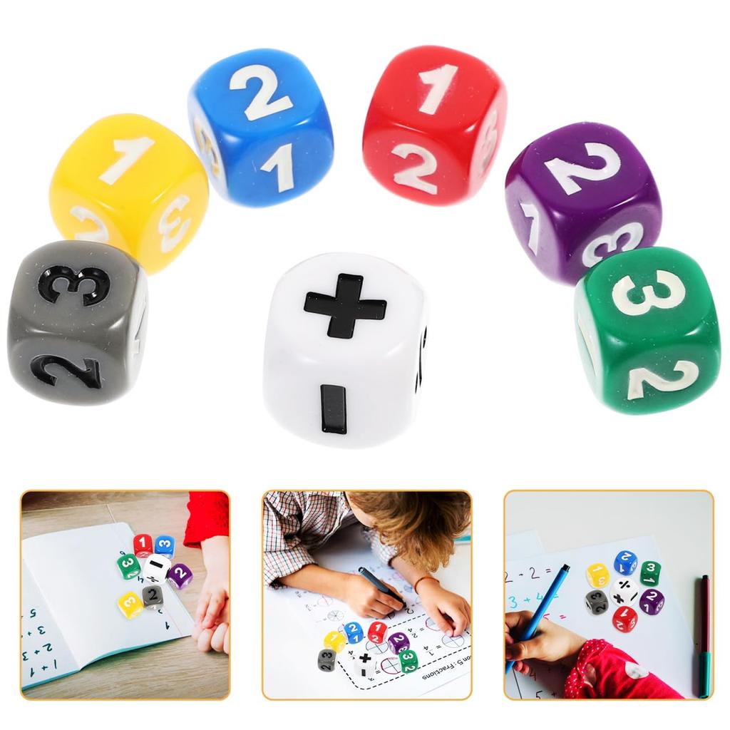 Toyvian Dice Addition Math Dice 28 Pieces Numbers Symbols Math Education Learning Game Lesson Kids Calculation
