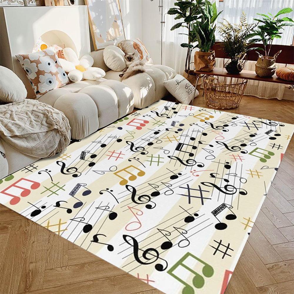 Piano Keyboard Illustration Non Slip for Living Room Bedroom Kids Baby Room and Playroom Floor Carpet Yoga