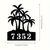 Metal Art Coconut Tree Sign House Number Custom Name Plate Wall Decor Indoor Outdoor
