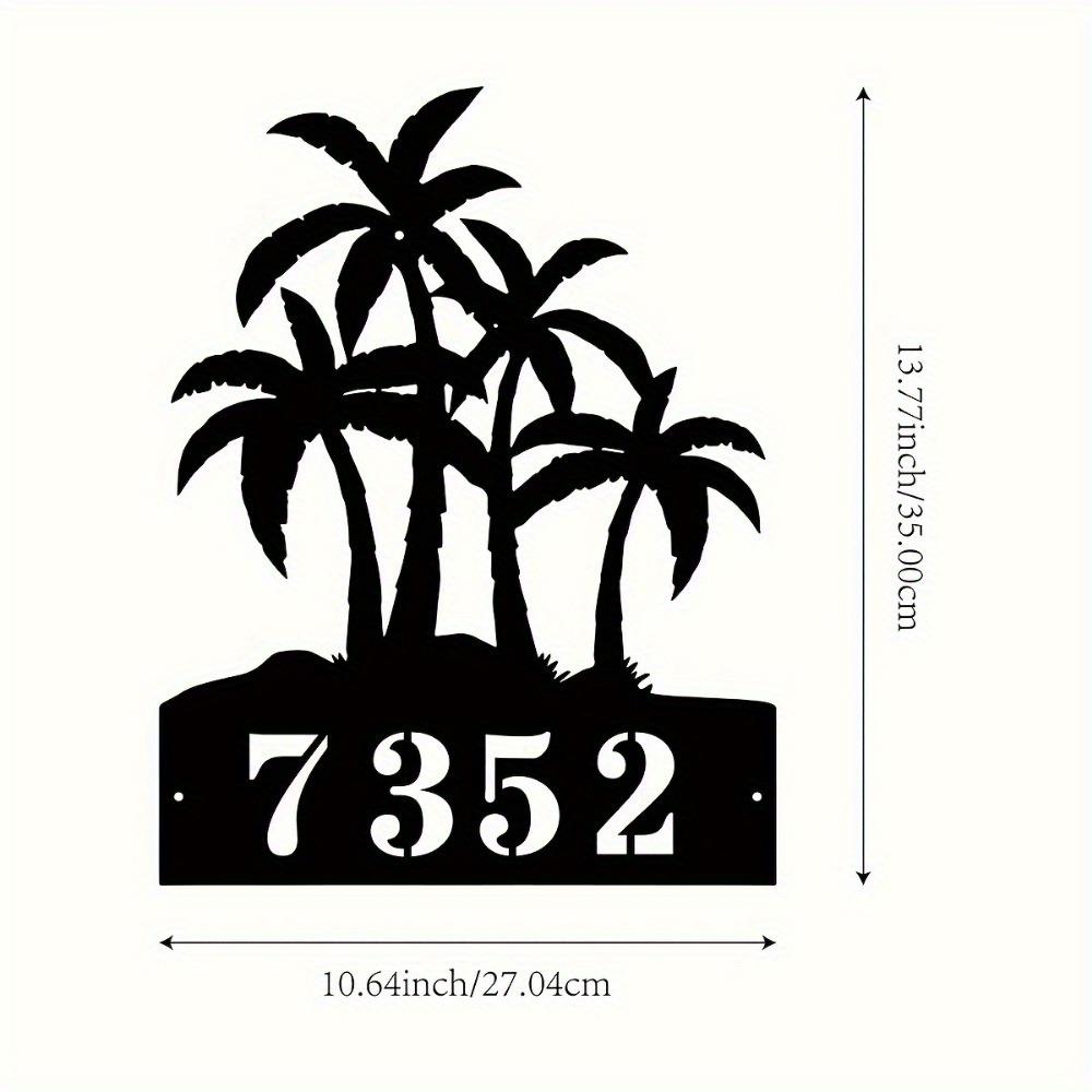 

Metal Art Coconut Tree Sign House Number Custom Name Plate Wall Decor Indoor Outdoor TYDZ003871