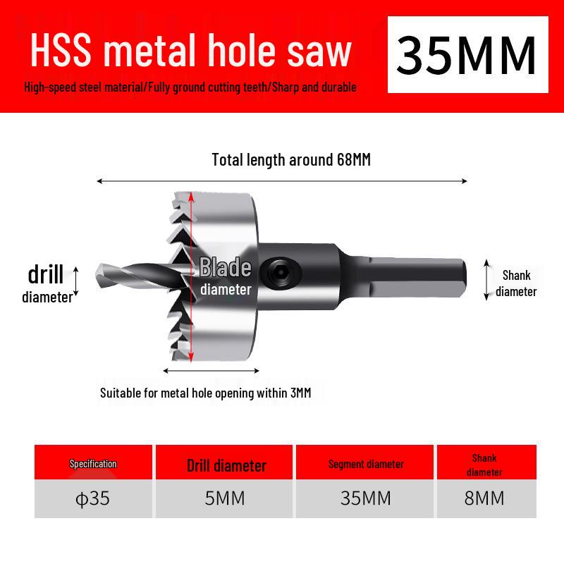 Hochgeschwindigkeits-Lochsäge aus Edelstahl für das Bohren von Metall und Aluminium